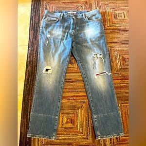 Vintage Tommy Hilfiger Jeans Mens 38x30 Blue Light Wash Cotton Distressed  Denim